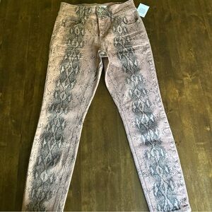 Ashley Mason Jeans 25 Snakeskin Skinny Animal Print Sexy‎ Party Office 💕